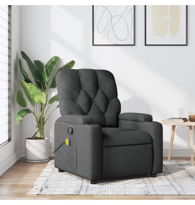  Atlošiamas masažinis krėslas, tamsiai pilkos spalvos, audinys - Foteliai, krėslai - 1