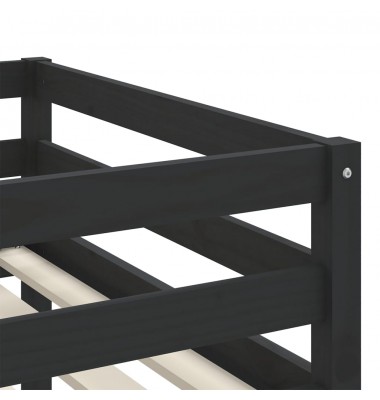 Aukšta vaikiška lova su kopėčiomis, juoda, 90x200cm, pušis - Lovos - 9