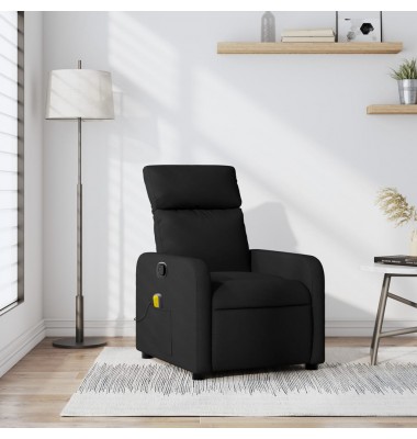  Atlošiamas masažinis krėslas, juodos spalvos, audinys - Foteliai, krėslai - 1