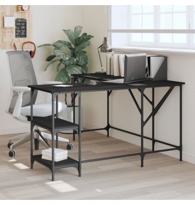  Rašomasis stalas, juodas, 139x139x75cm, apdirbta mediena - Rašomieji stalai - 1