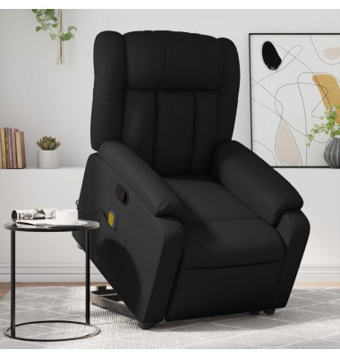  Atsistojantis masažinis krėslas, juodas, dirbtinė oda - Foteliai, krėslai - 1