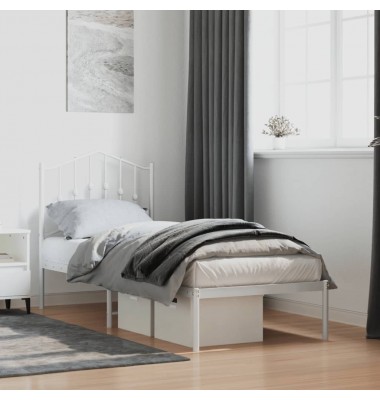  Metalinis lovos rėmas su galvūgaliu, baltos spalvos, 75x190cm - Lovos - 1