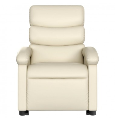  Atsistojantis masažinis krėslas, kreminis, dirbtinė oda - Foteliai, krėslai - 8