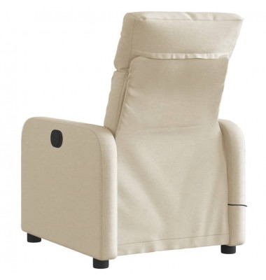  Elektrinis atlošiamas masažinis krėslas, kreminis, audinys - Foteliai, krėslai - 4