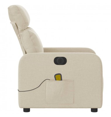  Elektrinis atlošiamas masažinis krėslas, kreminis, audinys - Foteliai, krėslai - 9