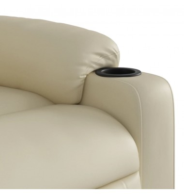  Elektrinis atlošiamas masažinis krėslas, kreminis, dirbtinė oda - Foteliai, krėslai - 10