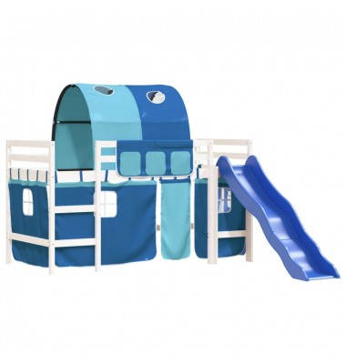 Aukšta vaikiška lova su tuneliu, mėlyna, 90x200cm, pušis - Lovos - 4