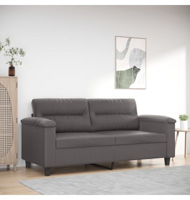  Dvivietė sofa, pilkos spalvos, 140cm, dirbtinė oda - Sofos, sofos-lovos - 1