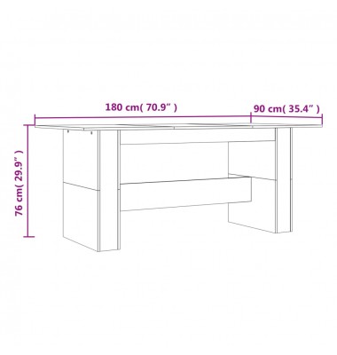  Valgomojo stalas, dūminio ąžuolo, 180x90x76cm, apdirbta mediena - Stalai - 7