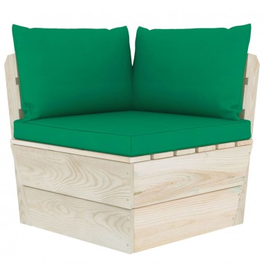 Dvivietė sodo sofa iš palečių su pagalvėlėmis, eglės mediena - Lauko baldų komplektai - 4