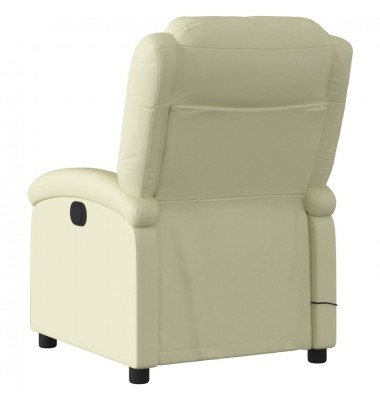  Atlošiamas masažinis krėslas, kreminės spalvos, tikra oda - Foteliai, krėslai - 4