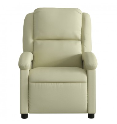  Atlošiamas masažinis krėslas, kreminės spalvos, tikra oda - Foteliai, krėslai - 7