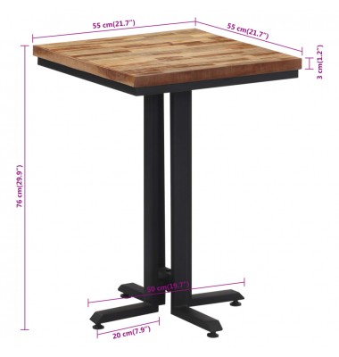 Valgomojo stalas, 55x55x76cm, perdirbta tikmedžio mediena - Stalai - 8