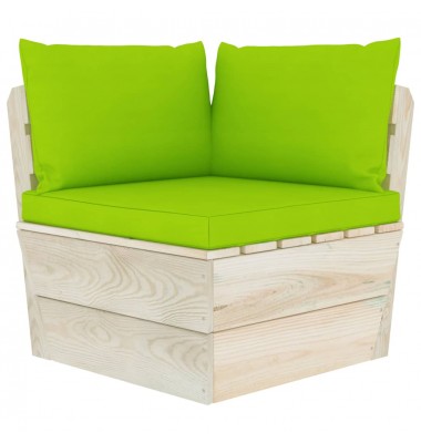 Trivietė sodo sofa iš palečių su pagalvėlėmis, eglės mediena - Lauko baldų komplektai - 4