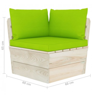Trivietė sodo sofa iš palečių su pagalvėlėmis, eglės mediena - Lauko baldų komplektai - 7