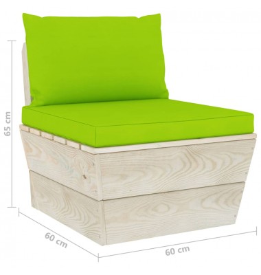 Trivietė sodo sofa iš palečių su pagalvėlėmis, eglės mediena - Lauko baldų komplektai - 8