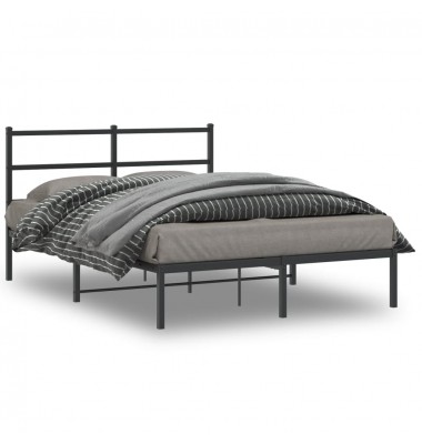  Metalinis lovos rėmas su galvūgaliu, juodos spalvos, 140x190cm - Lovos - 1