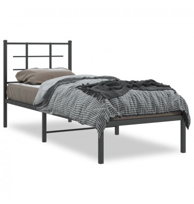  Metalinis lovos rėmas su galvūgaliu, juodos spalvos, 75x190cm - Lovos - 1
