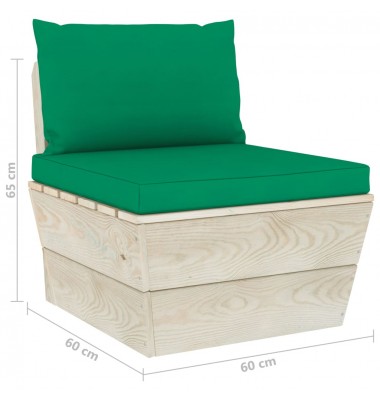 Keturvietė sodo sofa iš palečių su pagalvėlėmis, eglės mediena - Lauko baldų komplektai - 8