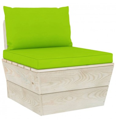 Keturvietė sodo sofa iš palečių su pagalvėlėmis, eglės mediena - Lauko baldų komplektai