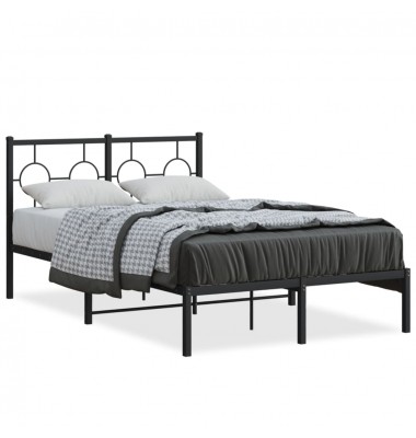  Metalinis lovos rėmas su galvūgaliu, juodos spalvos, 120x190 cm - Lovos - 1