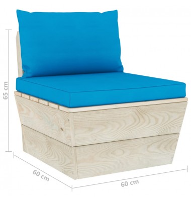  Sodo baldų komplektas iš palečių su pagalvėlėmis, 6 dalių, eglė - Lauko baldų komplektai - 11