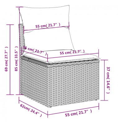  Sofos komplektas su pagalvėlėmis, 6 dalių, smėlio, poliratanas - Lauko baldų komplektai - 10