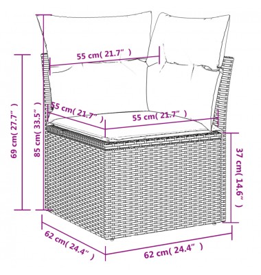  Sodo komplektas su pagalvėlėmis, 11 dalių, juodas, poliratanas - Lauko baldų komplektai - 9