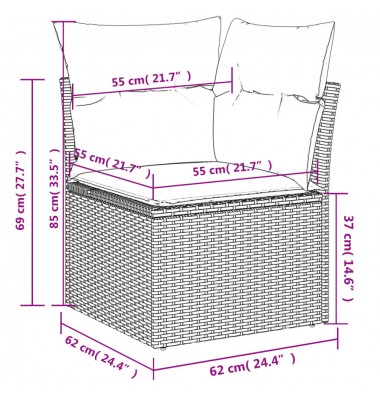  Sofos komplektas su pagalvėlėmis, 12 dalių, juodas, poliratanas - Lauko baldų komplektai - 10