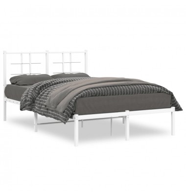  Metalinis lovos rėmas su galvūgaliu, baltos spalvos, 120x200cm - Lovos - 1