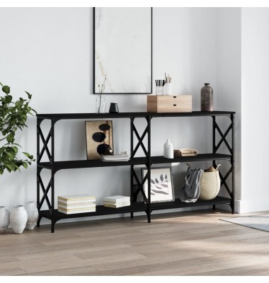  Konsolinis staliukas, juodas, 156x28x80,5cm, apdirbta mediena - Žurnaliniai staliukai - 1