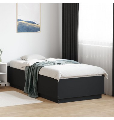  Lovos rėmas su LED, juodas, 90x200cm, apdirbta mediena - Lovos - 4