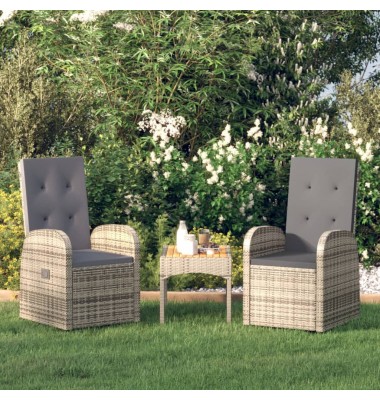  Atlošiamos sodo kėdės su pagalvėmis, 2vnt., pilkos, poliratanas - Lauko kėdės - 1