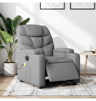  Elektrinis masažinis krėslas, šviesiai pilkas, audinys - Foteliai, krėslai - 1