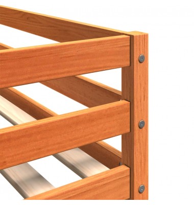 Dviaukštė lova, vaško ruda, 90x200cm, pušies medienos masyvas - Lovos - 7