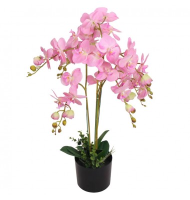  Dirbtinė orchidėja su vazonu, 75 cm, rožinė - Dirbtiniai augalai - 1