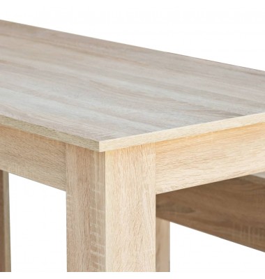  Valgomojo stalas su suolais, 3vnt, med. drožlių plokštė, ąžuolo - Valgomojo, baro komplektai - 5
