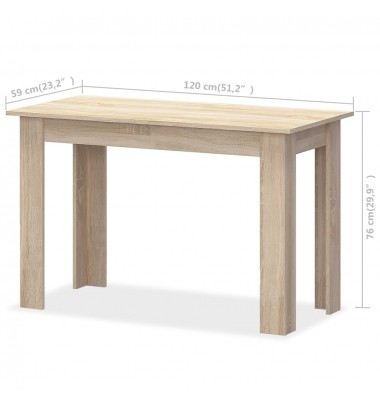 Valgomojo stalas su suolais, 3vnt, med. drožlių plokštė, ąžuolo - Valgomojo, baro komplektai - 6