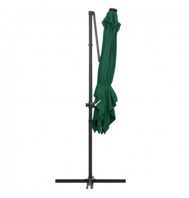  Gembinis skėtis su LED/plieniniu stulpu, žalias, 250x250cm - Lauko skėčiai, uždangos nuo saulės - 5