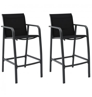  Sodo baro kėdės, 2vnt., juodos spalvos, tekstilenas - Lauko kėdės - 1
