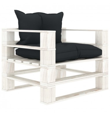  Sodo sofa iš palečių su antracito spalvos pagalvėmis, mediena - Lauko sofos, lovos - 1