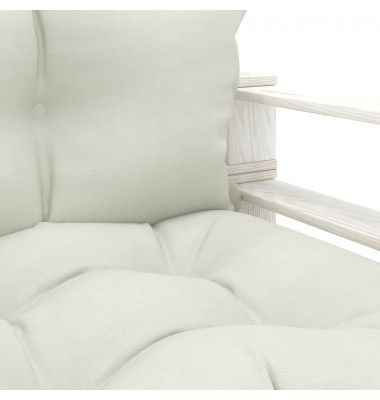  Sodo sofa iš palečių su smėlio spalvos pagalvėmis, mediena - Lauko sofos, lovos - 5