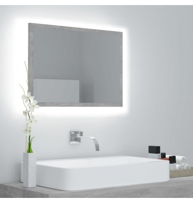  Vonios kambario LED veidrodis, betono, 60x8,5x37cm, akrilas - Vonios spintelės, veidrodžiai - 1