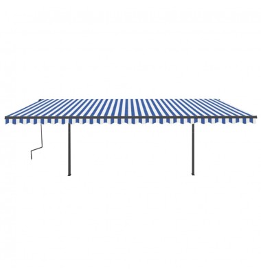  Automatinė markizė su LED/vėjo jutikliu, mėlyna/balta, 6x3m - Markizės terasoms, langams, durims - 3