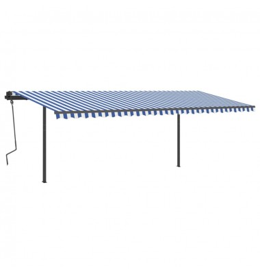  Automatinė markizė su LED/vėjo jutikliu, mėlyna/balta, 6x3m - Markizės terasoms, langams, durims - 4