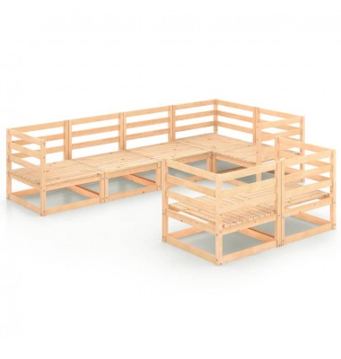  Sodo poilsio baldų komplektas, 7 dalių, pušies medienos masyvas - Lauko baldų komplektai - 1