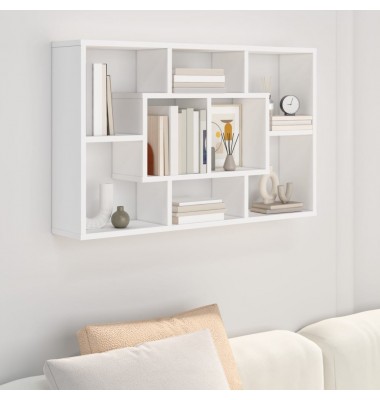 Sieninė lentyna, baltos spalvos, 85x16x52,5cm, apdirbta mediena - Pakabinamos lentynos, spintelės - 1