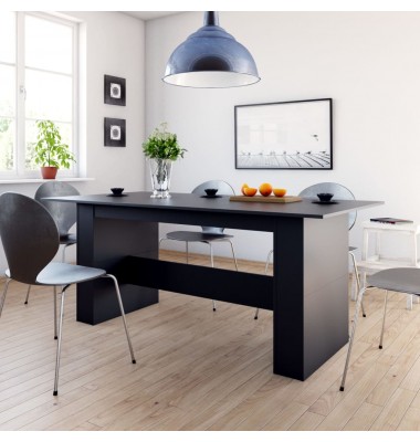  Valgomojo stalas, juodos spalvos, 180x90x76 cm, MDP - Stalai - 1