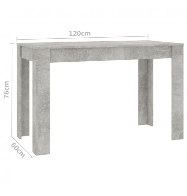  Valgomojo stalas, betono pilkos spalvos, 120x60x76cm, MDP - Stalai - 6