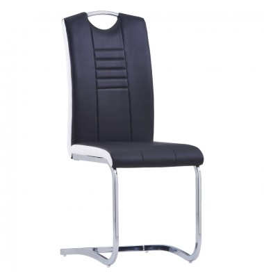  Valgomojo kėdės, 6 vnt., juodos, dirbtinė oda - Valgomojo Kėdės - 2